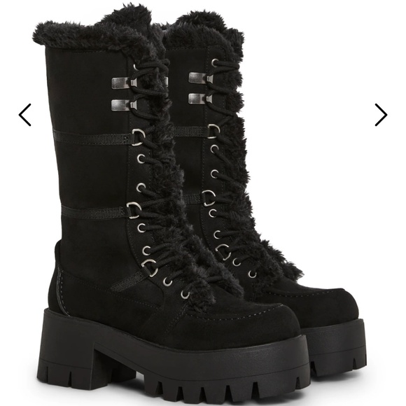 NEW - GRUNGE TREK HIKING BOOTS - BLACK - Picture 2 of 3